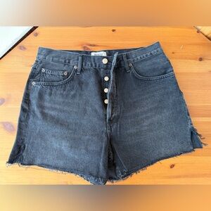 Agolde Dee Black High-Rise Denim Shorts